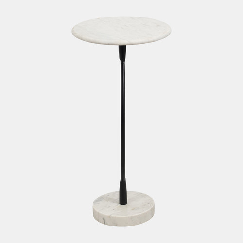 18395-02#Metal, 25" Loophole Table Marble Base, Black