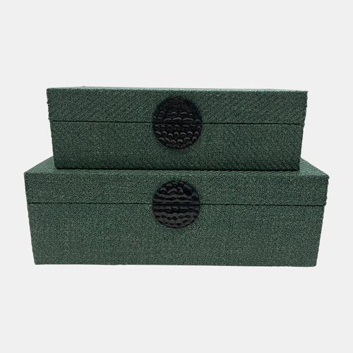 15383-05#S/2 10/12" Box W/ Medallion, Sage Green
