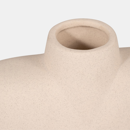 18418-01#Cer, 7" Square Shape Vase, Ivory