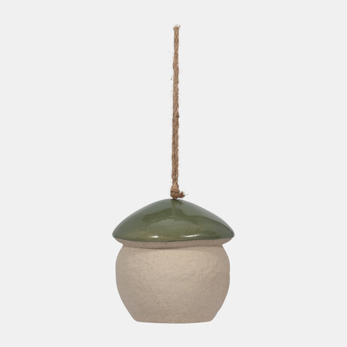 18424-01#Cer, 6" Round Bird Feeder, Green