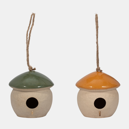 18424-02#Cer, 6" Round Bird Feeder, Dark Orange