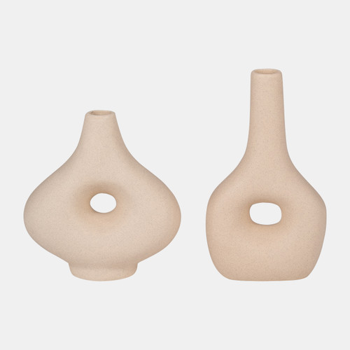 18425-02#Cer, 9" Open Cut-out Nomad Vase, Ivory