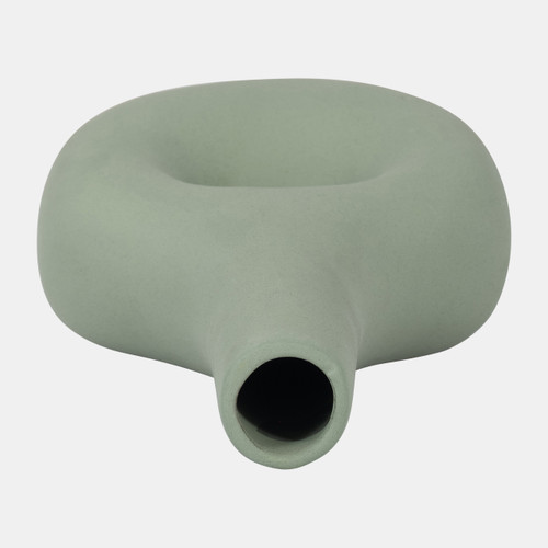 18425-04#Cer, 9" Open Cut-out Nomad Vase, Dark Sage