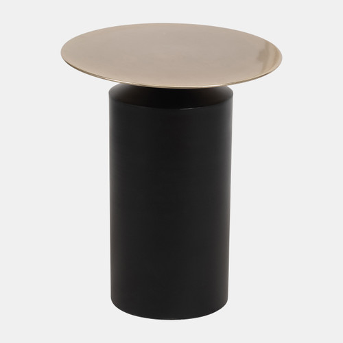 18399#Metal, 19" Cylinder Accent Table, Black Kd