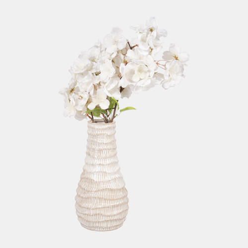 18429-01#Porcelain, 9" Coastal Vase, Ivory