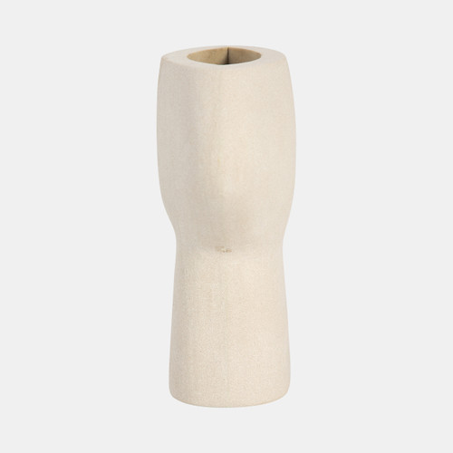 18443-01#Stone, 7" Bulbous Vase, Natural