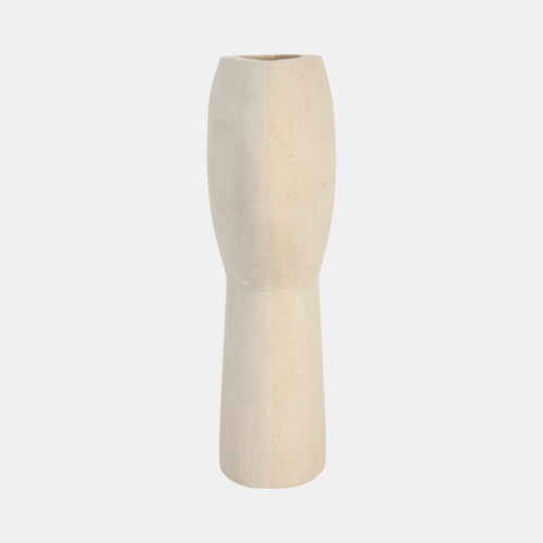 18443-02#Stone, 11" Bulbous Vase, Natural