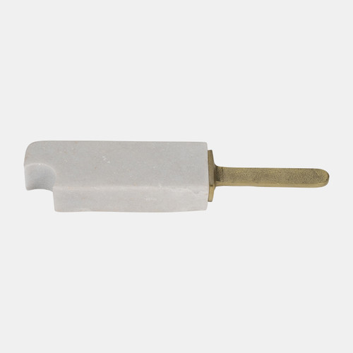 17780-01#Metal/marble,13",bitten Popsicle Deco,white