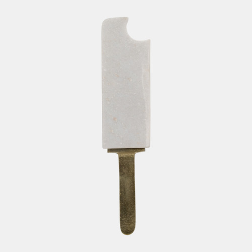 17780-01#Metal/marble,13",bitten Popsicle Deco,white
