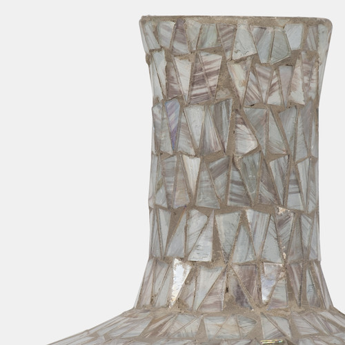 18494-01#Glass, 19" Mosaic Vase, Brown Quartz