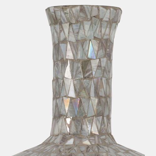 18494-02#Glass, 24" Mosaic Vase, Brown Quartz