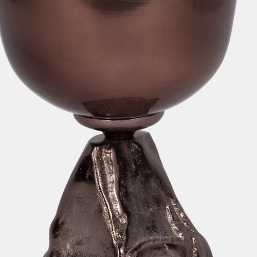 18681-02#Glass, 18" 2-tone Chalice Vase, Metallic Kd