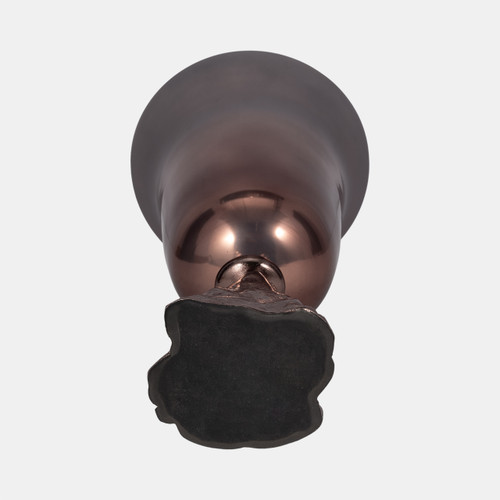 18681-02#Glass, 18" 2-tone Chalice Vase, Metallic Kd