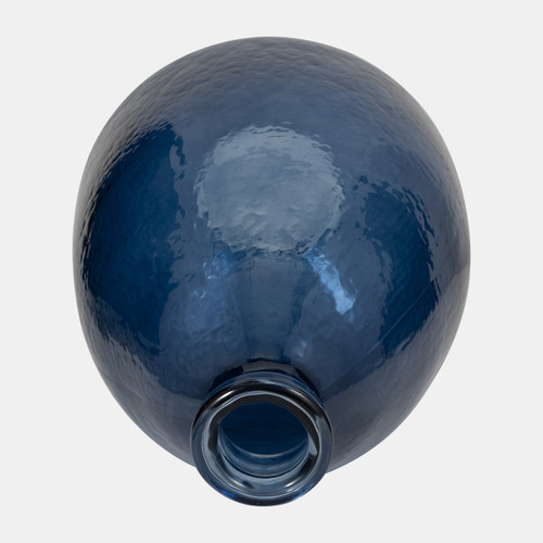 18554-03#Glass, 19" Balloon Vase, Blue