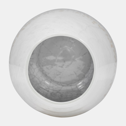 18559-03#Glass, 12" Crackle Vase, Multi