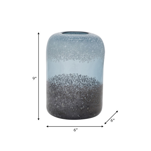 18560-01#Glass, 9" Ombre Vase, Multi