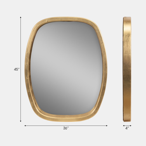 18540#36x45, Gold Leaf Mirror