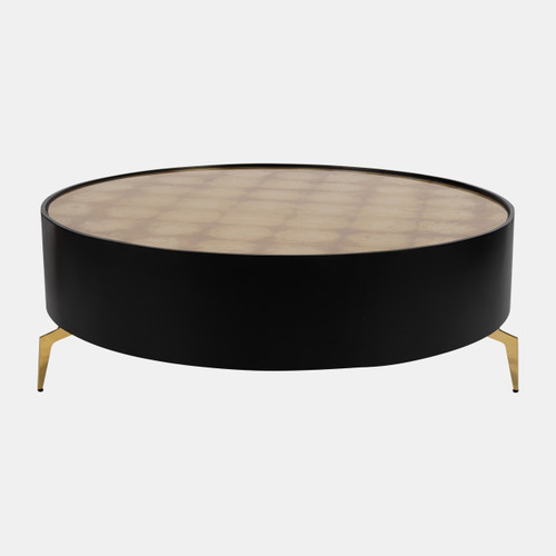 18545-01#Wood,47" Gold Leaf Top Coffee Table, Blk/gld, Kd