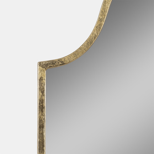 18572#Metal, 28x63 Arch Floor Mirror, Gold