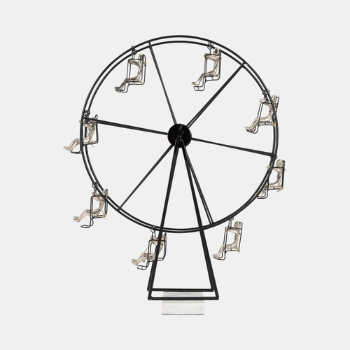 18597#Metal, 23" Ferris Wheel, Black