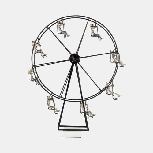 18597#Metal, 23" Ferris Wheel, Black