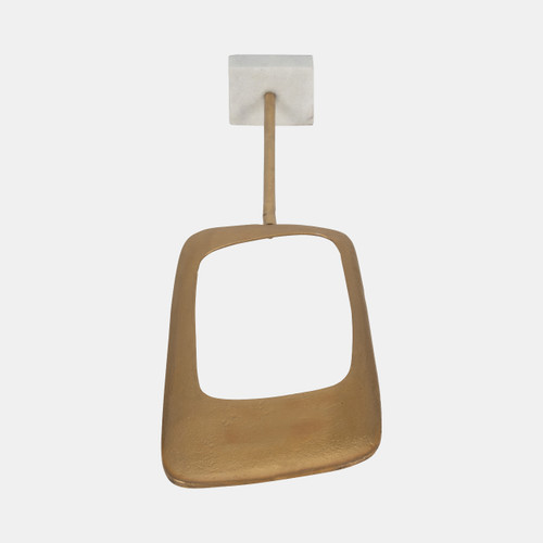 18598-01#Metal/marble, 26" Table Top Deco, Gold - Kd