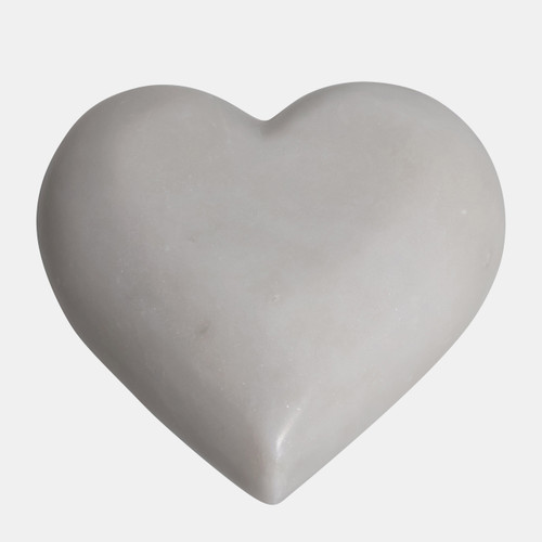 18610-02#Marble, 5" Heart, White