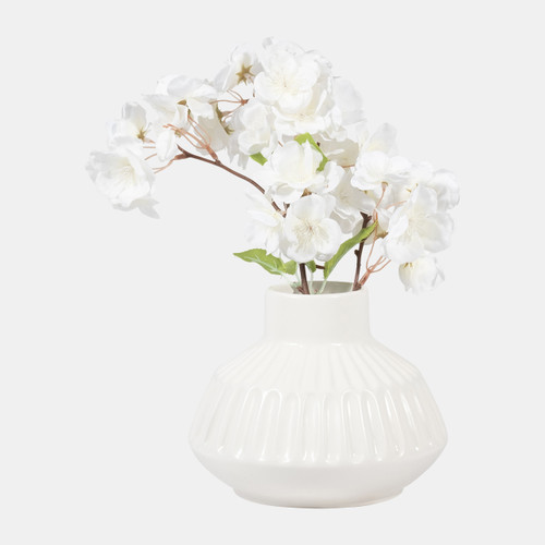 17160-01#Cer, 6" Tribal Vase, Cotton