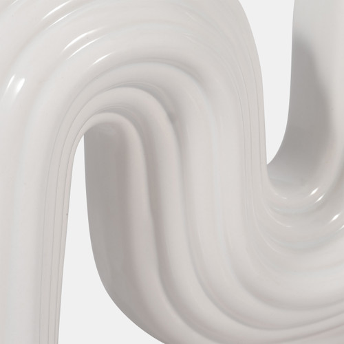 18687-02#Cer, 6" Loopy Vase, White