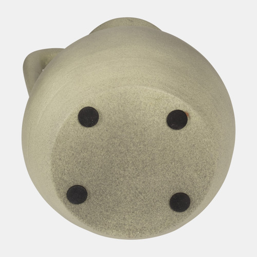 18702-02#11" Terracotta Jug Vase W/ Handles, Sage Green