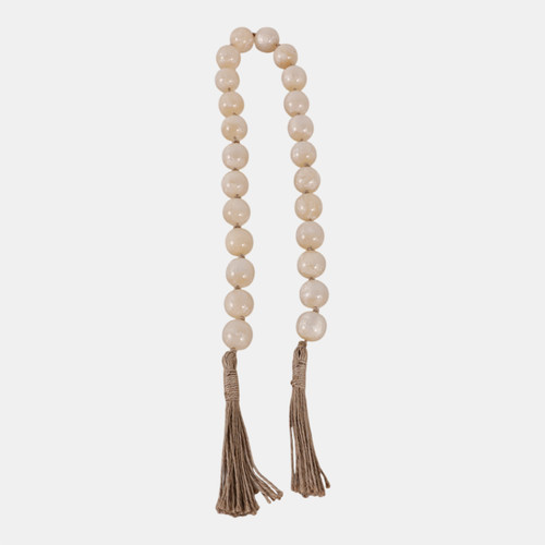 18706-02#Resin, 36x1 Bead Garland, Ivory