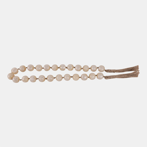 18706-02#Resin, 36x1 Bead Garland, Ivory