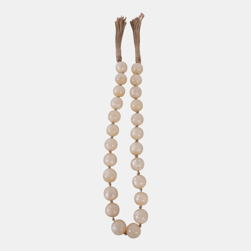 18706-02#Resin, 36x1 Bead Garland, Ivory