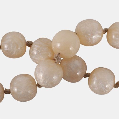 18706-02#Resin, 36x1 Bead Garland, Ivory