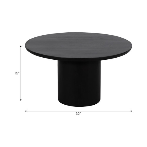 18718#Wood, 32" Minimalist Coffee Table, Black