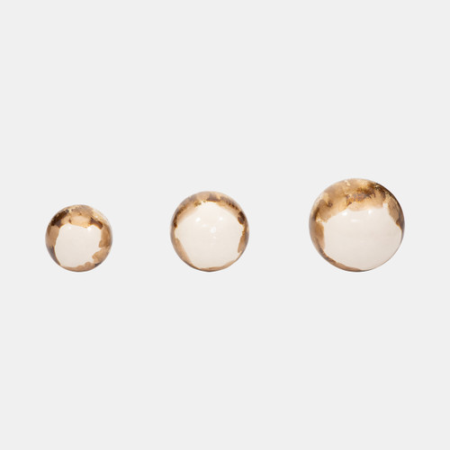 18754-04#Metal, S/3 4/5/6" Galaxy Orbs, Pearl/gold