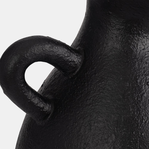 18762-02#Terracotta, 19" Organic Jug With Handle, Black