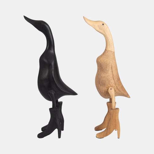 18764-02#Bamboo, 20" Duck In Rainboots, Natural