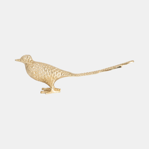 18771#Metal, 18" Long Tailed Bird Deco. Gold