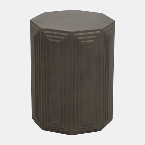 18796#Concrete, 18" Geometric Accent Table, Dark Grey