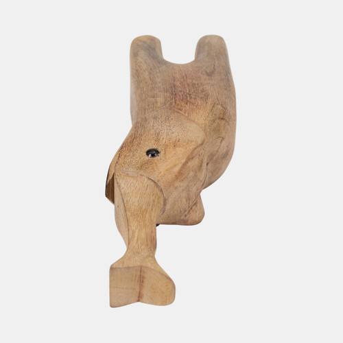 18819#Mango Wood, 15" Skinny Elephant, Brown