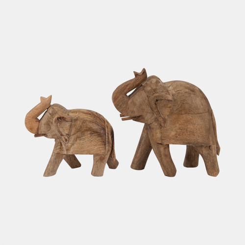 18820#Mango Wood, 7" Elephant, Brown