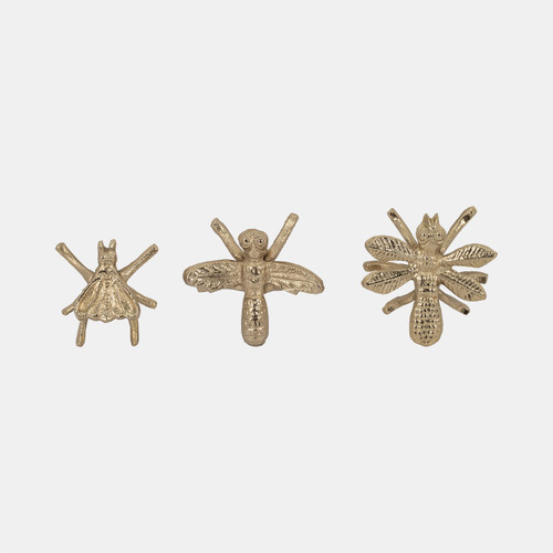 18823#Metal, S/3 3/4/4" Assorted Bugs, Gold