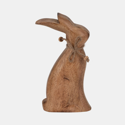 18827-01#Mango Wood, 8" Rabbit, Brown