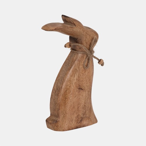 18827-01#Mango Wood, 8" Rabbit, Brown