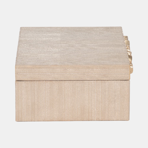 18841#Faux Leather, 12" Shimmer Box, Champagne