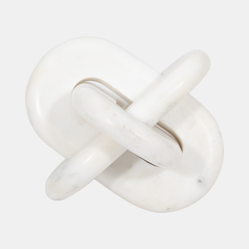 18859-01#Marble, 6" Knot Decor, White