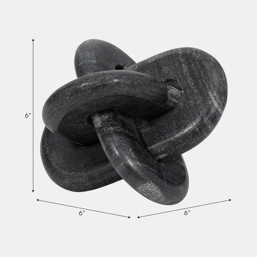 18859-02#Marble, 6" Knot Decor, Grey