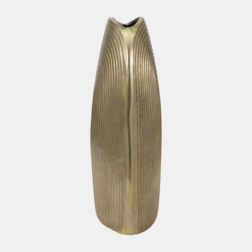 17754-04#Metal, 14" Arch Vase, Champagne