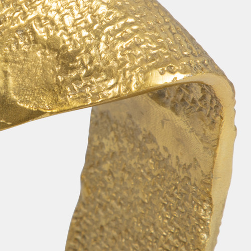 18881-02#Metal, 10" Twisted Hammered Ring, Gold